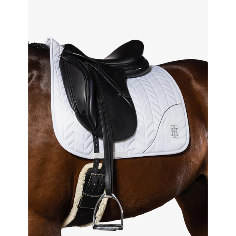 Tommy Hilfiger Rhinestone Dressage Saddlepad - Optic White-1